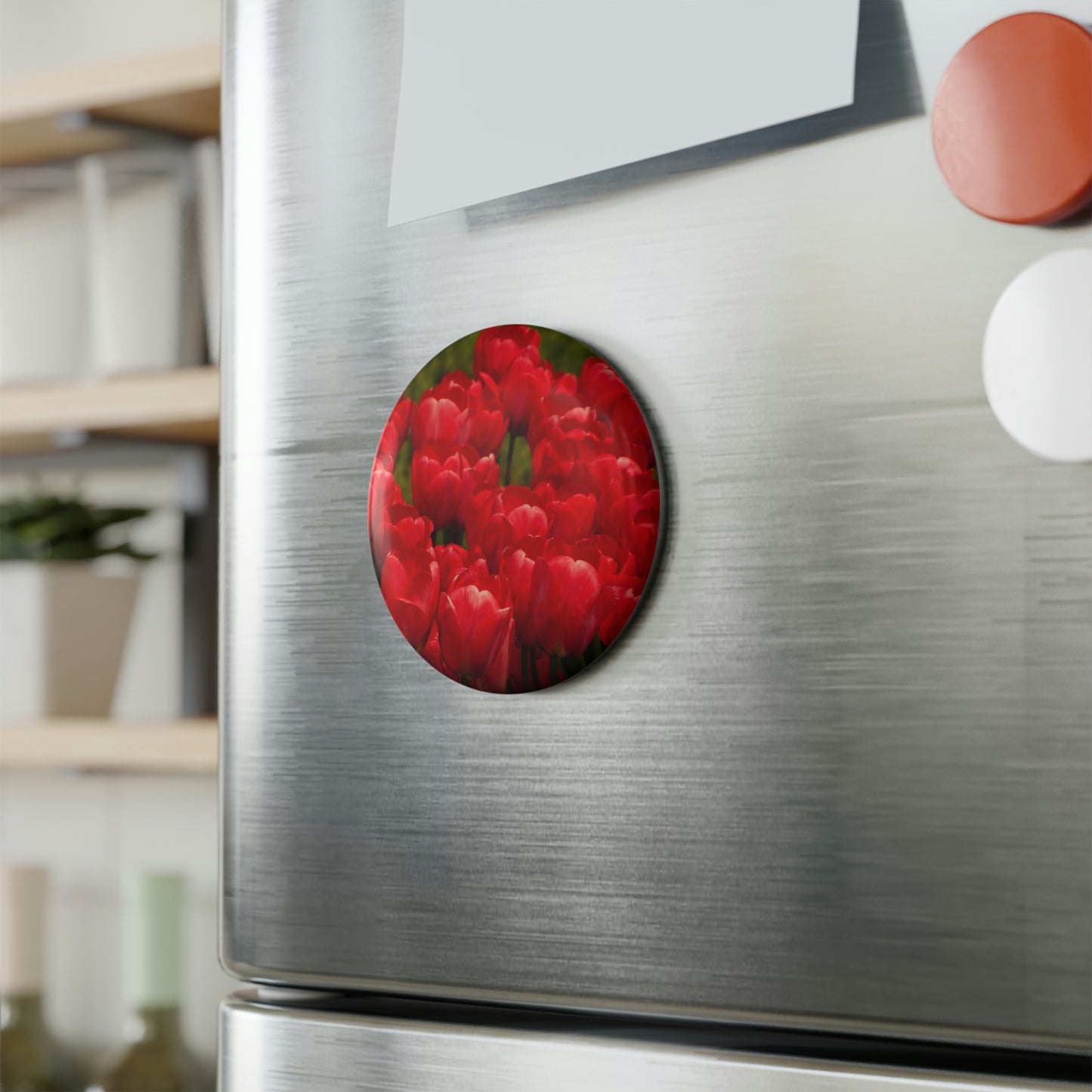 Flowers 22 Button Magnet, Round (1 & 10 pcs)