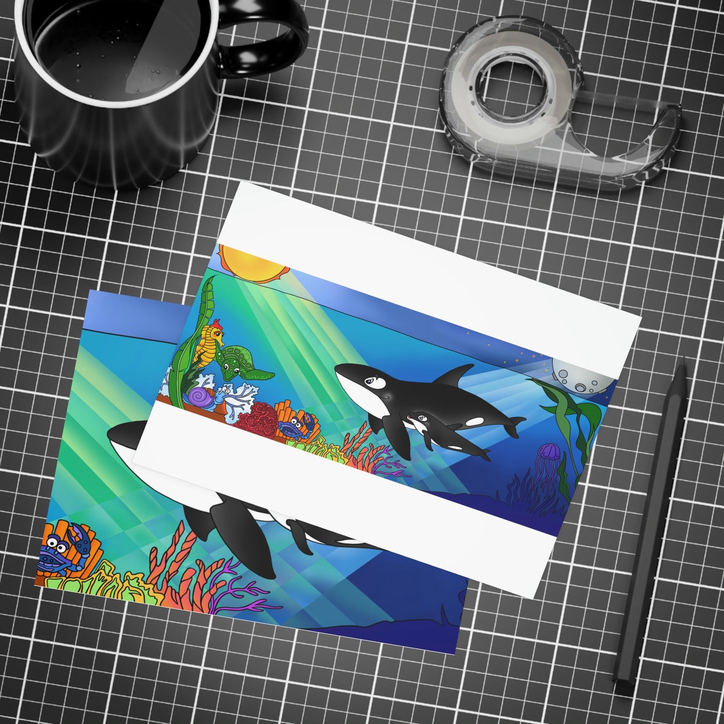 Orcas Greeting Card Bundles (envelopes not included)