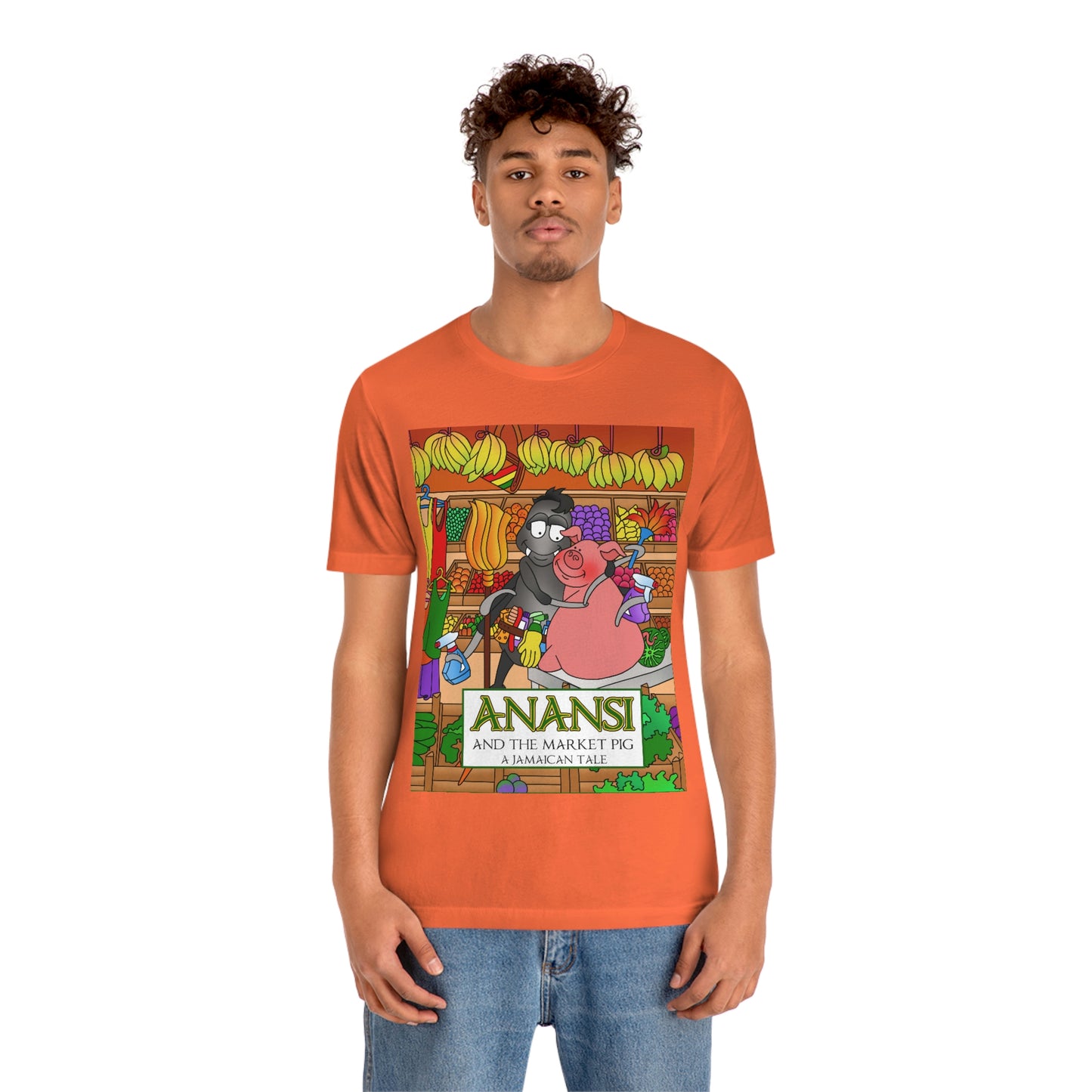 Anansi and the Market Pig Unisex Jersey Short Sleeve Tee