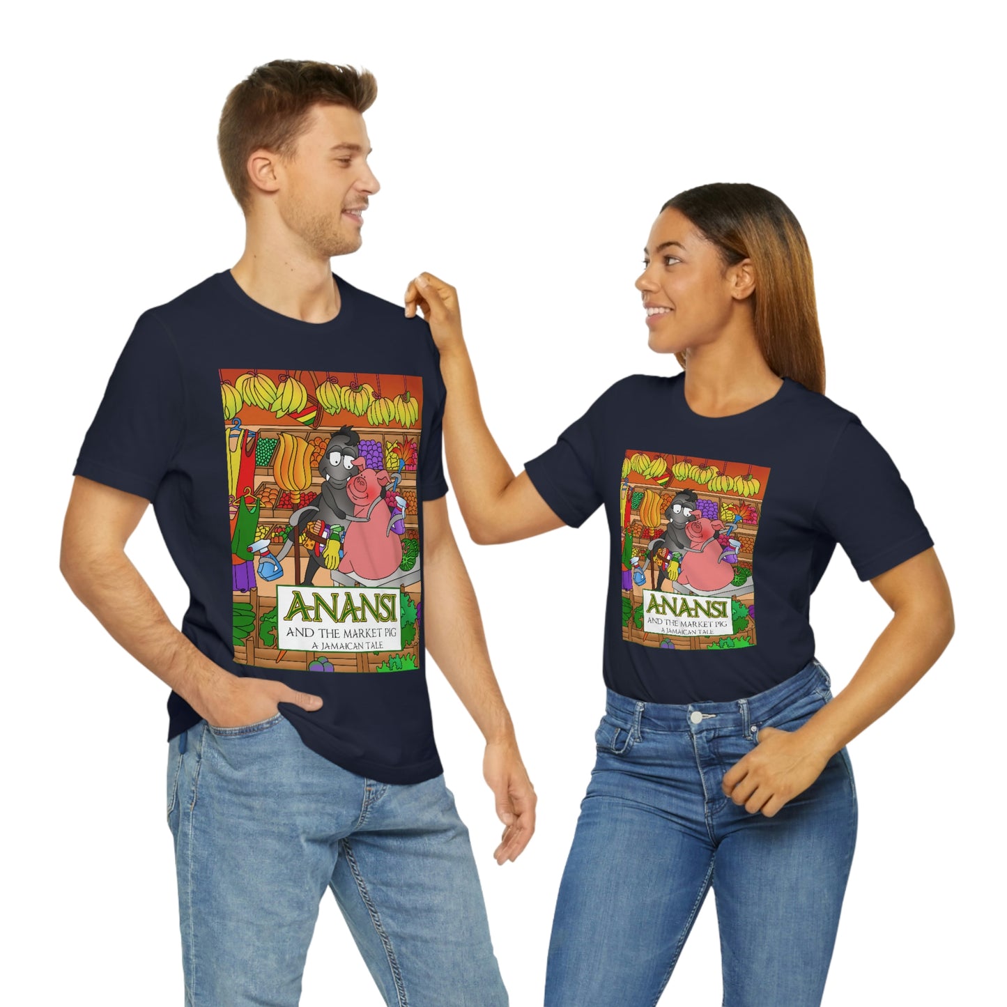 Anansi and the Market Pig Unisex Jersey Short Sleeve Tee