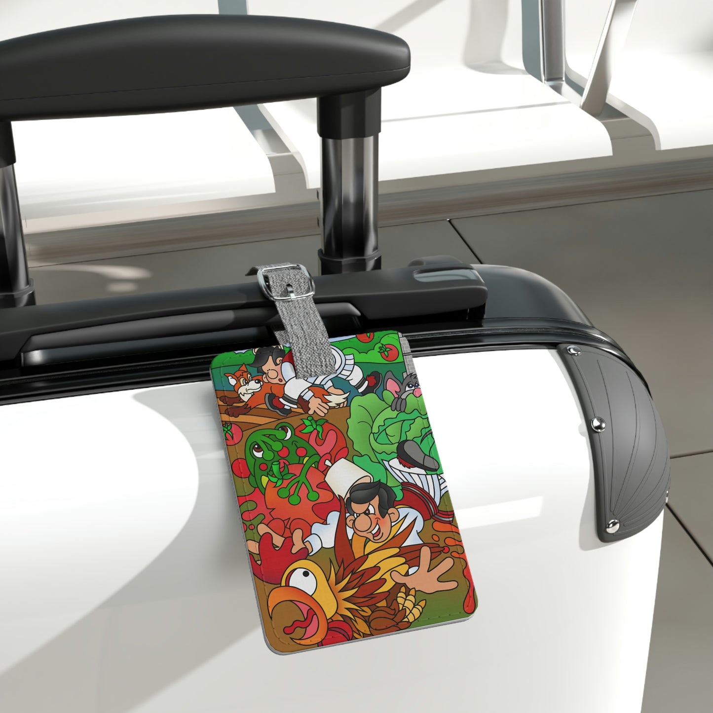 The Half Rooster! Saffiano Polyester Luggage Tag, Rectangle