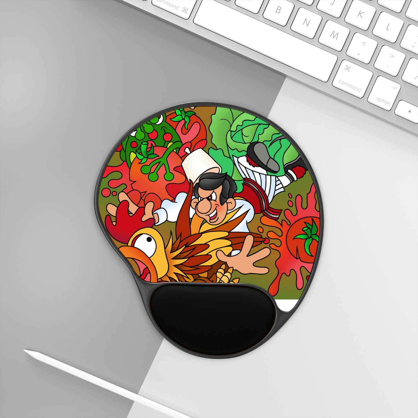 The Half Rooster! Mouse Pad With Wrist Rest