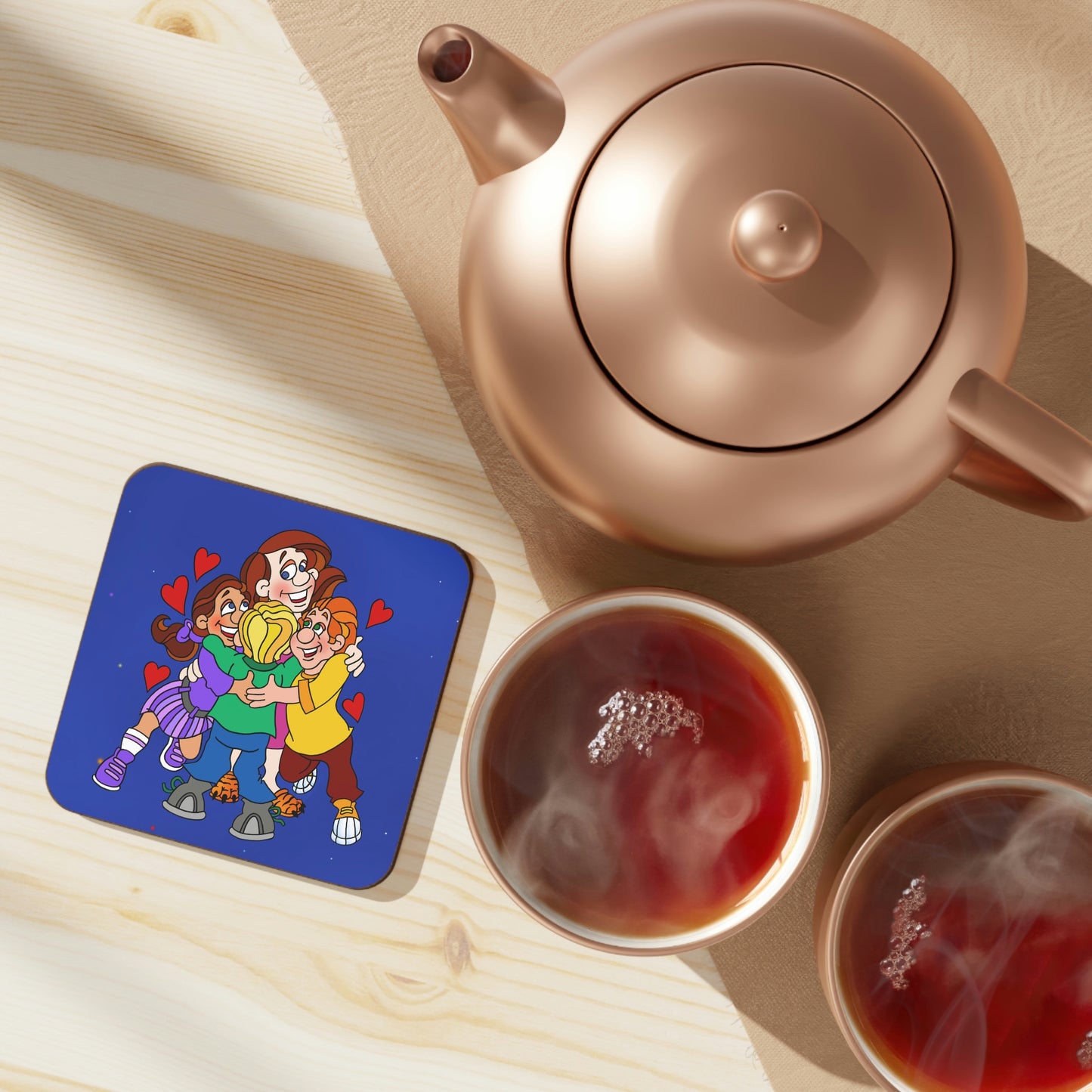 Triple Gratitude with Assorted Monsters Hardboard Back Coaster