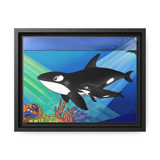 Orcas Matte Canvas, Black Frame