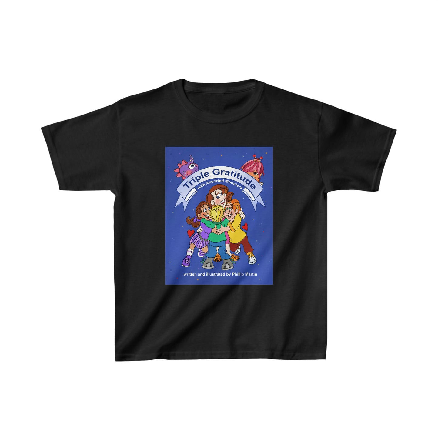 Triple Gratitude with Assorted Monsters Kids Heavy Cotton™ Tee