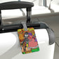 Anansi and the Market Pig Saffiano Polyester Luggage Tag, Rectangle