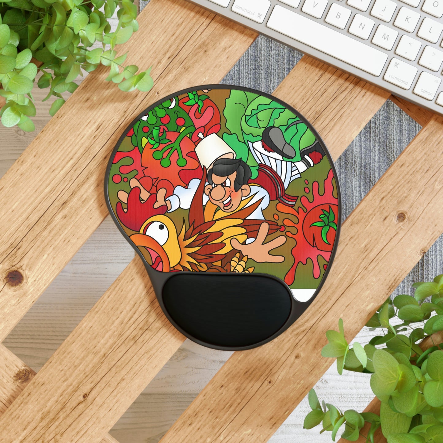 The Half Rooster! Mouse Pad With Wrist Rest