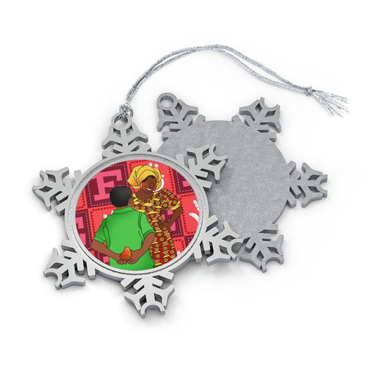 The Bible as Simple as ABC E Pewter Snowflake Ornament