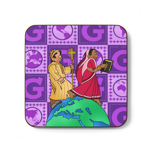 The Bible as Simple as ABC G Hardboard Back Coaster