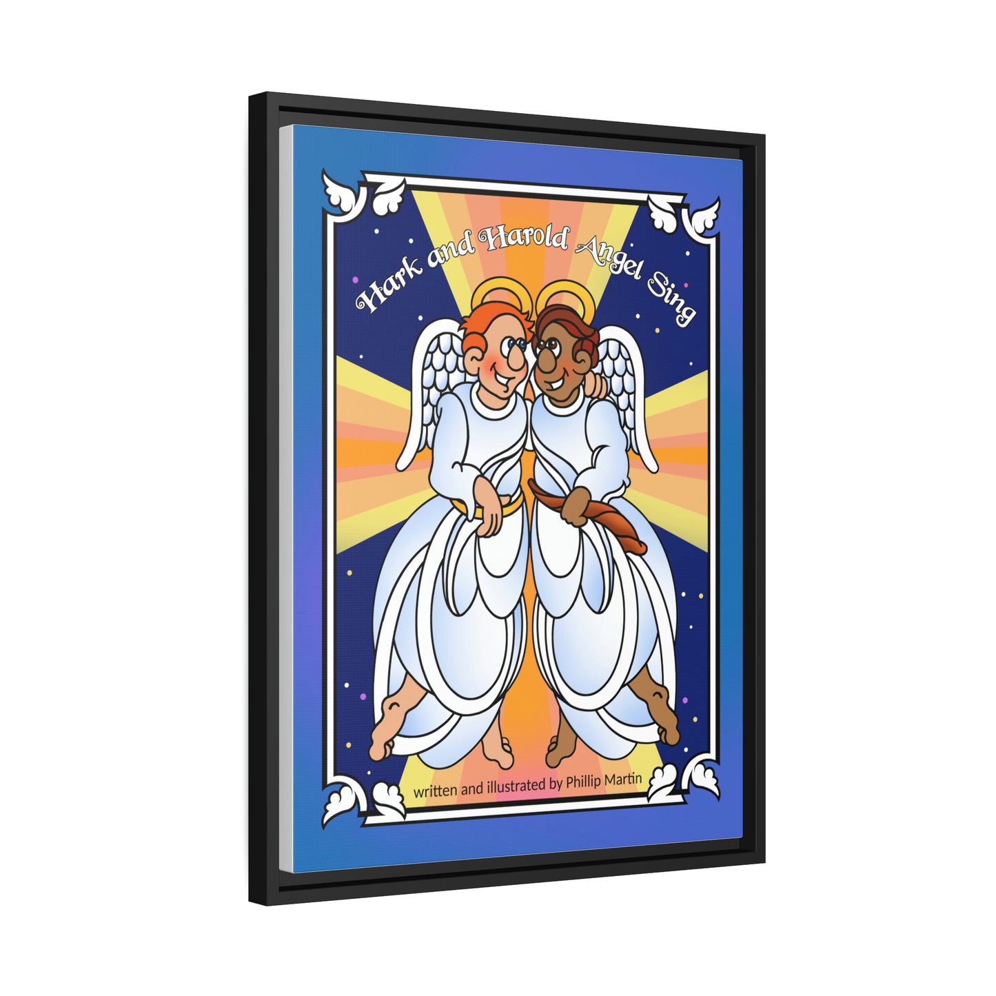 Hark and Harold Angel Sing Matte Canvas, Black Frame