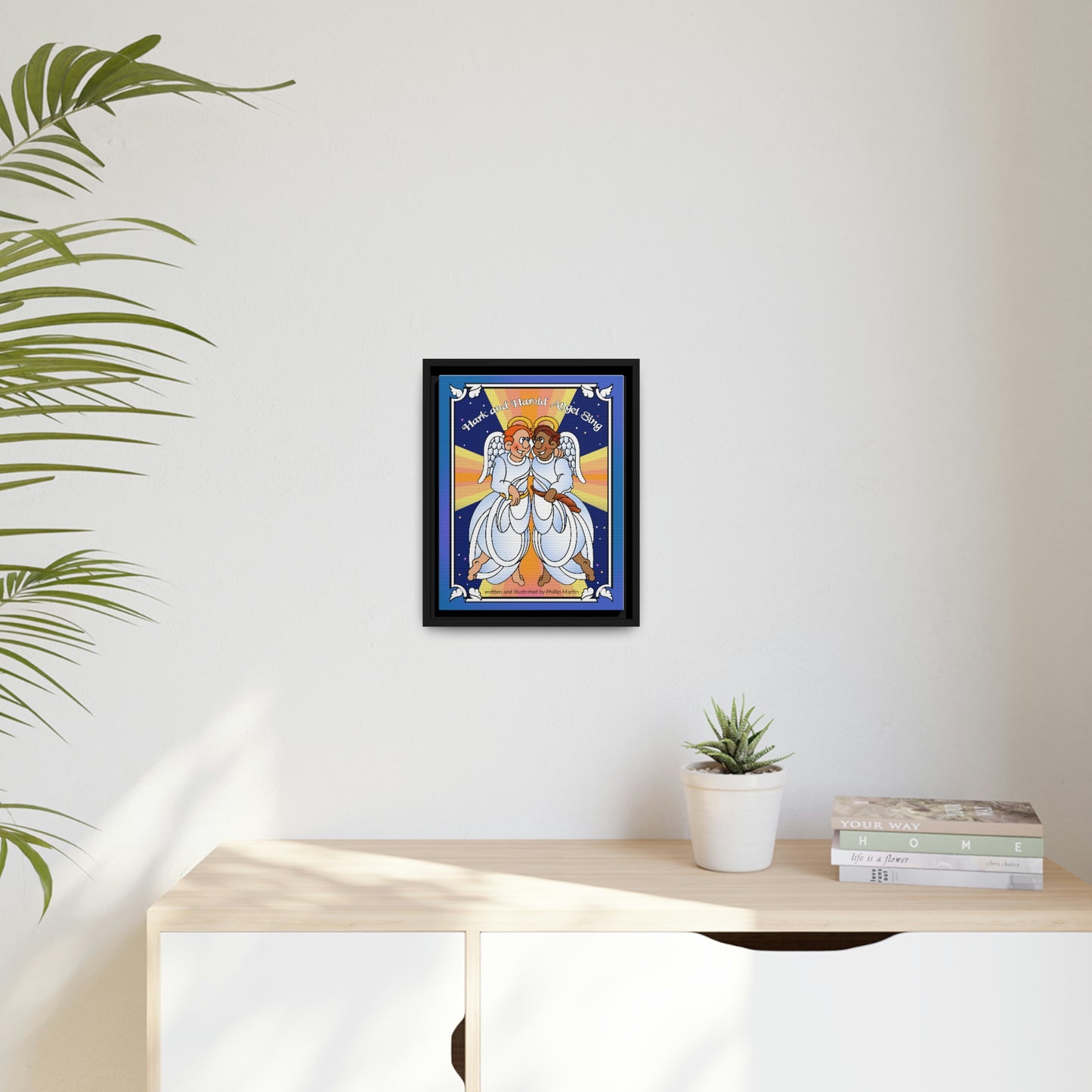 Hark and Harold Angel Sing Matte Canvas, Black Frame