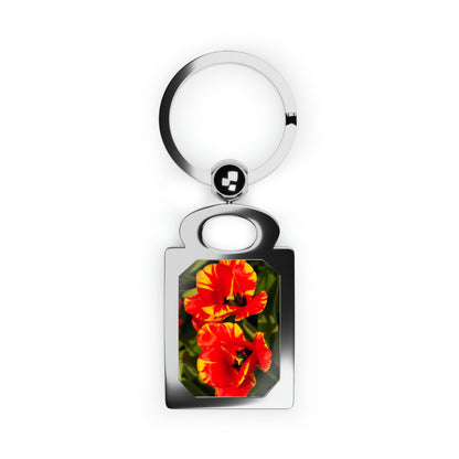 Flowers 12 Rectangle Photo Keyring