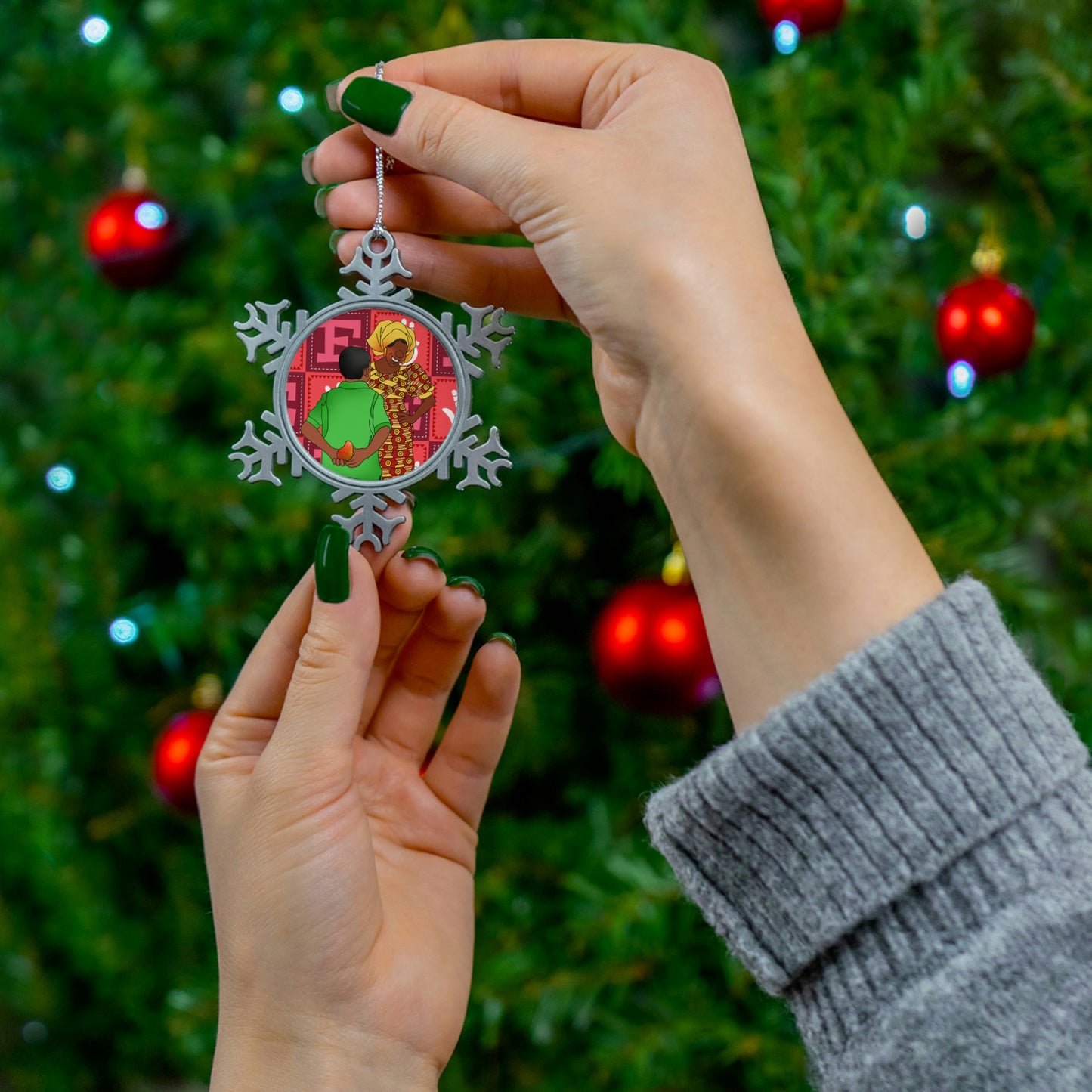 The Bible as Simple as ABC E Pewter Snowflake Ornament