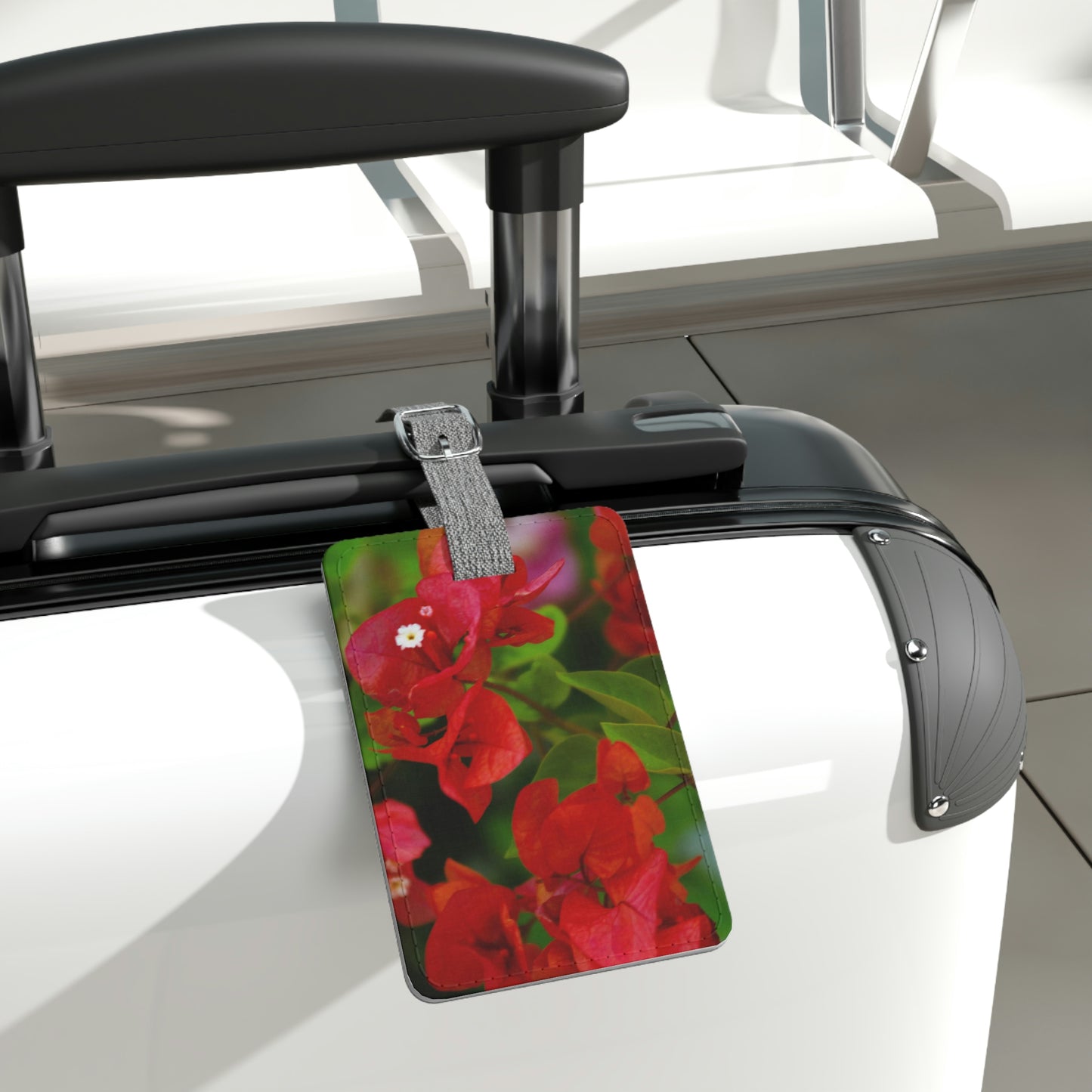 Flowers 28 Saffiano Polyester Luggage Tag, Rectangle