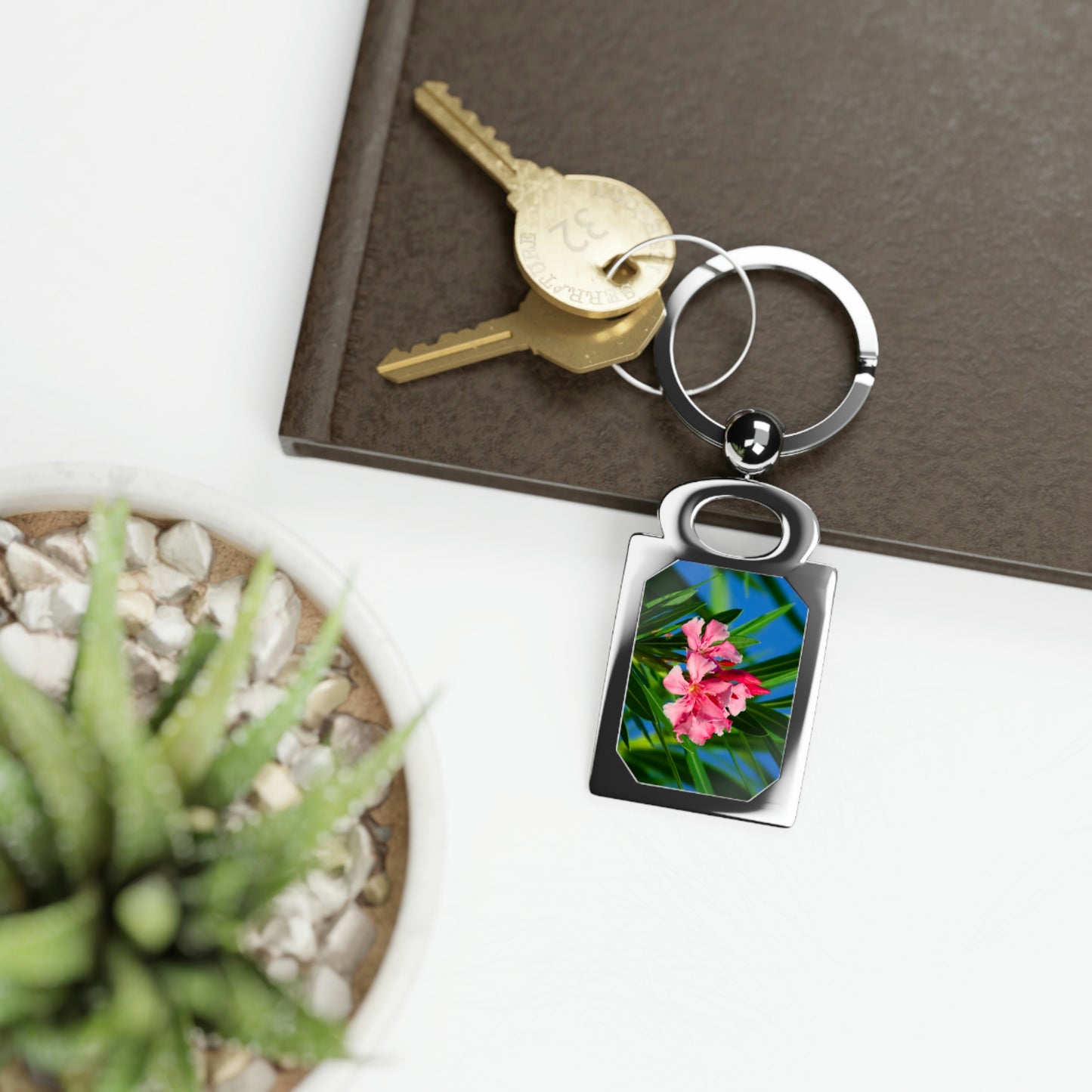 Flowers 30 Rectangle Photo Keyring