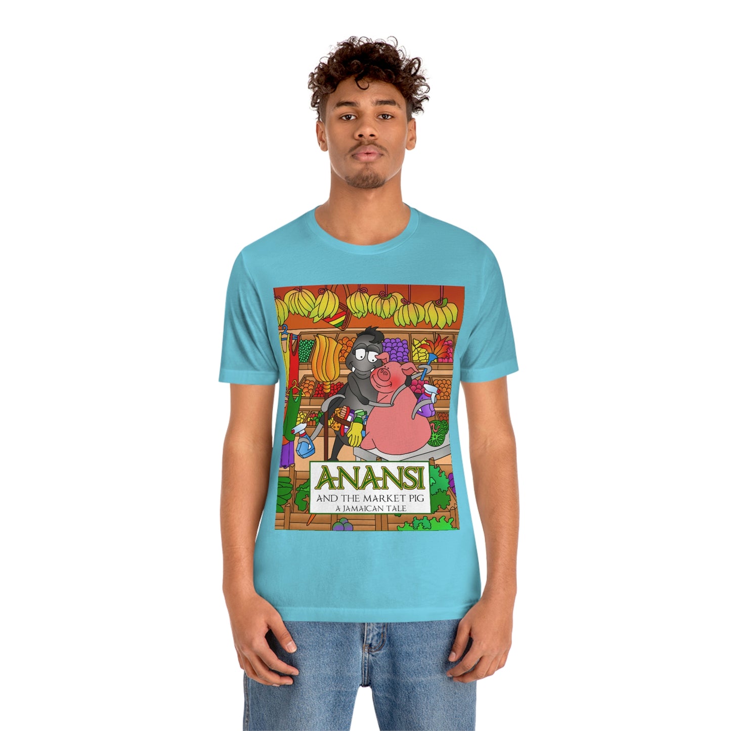 Anansi and the Market Pig Unisex Jersey Short Sleeve Tee