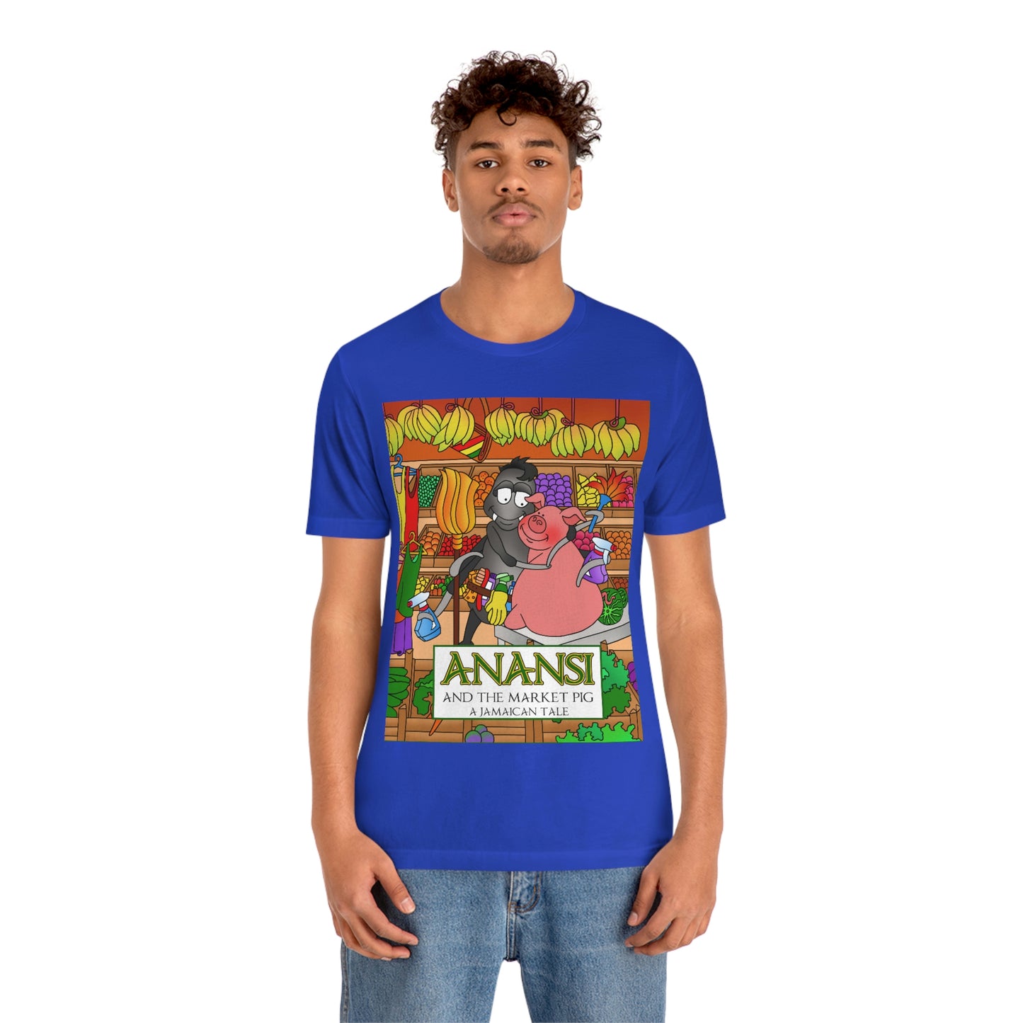 Anansi and the Market Pig Unisex Jersey Short Sleeve Tee