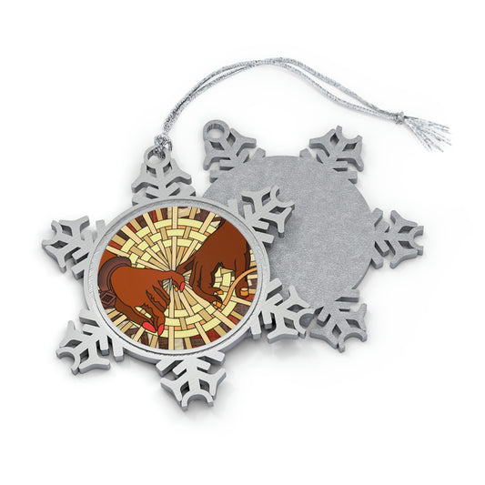 A Show of Hands!! Pewter Snowflake Ornament