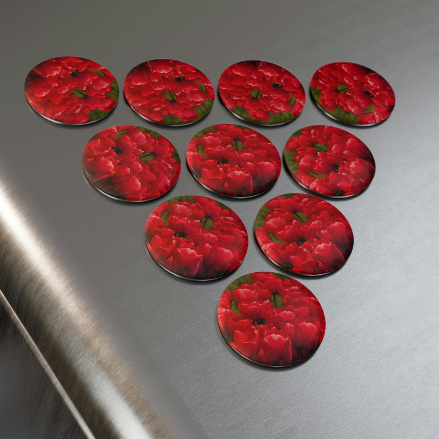 Flowers 22 Button Magnet, Round (1 & 10 pcs)