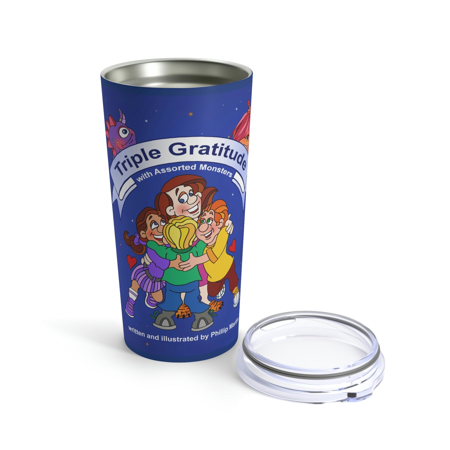 Triple Gratitude with Assorted Monsters Tumbler 20oz