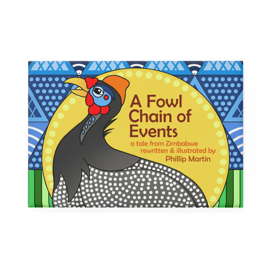 A Fowl Chain of Events Button Magnet, Rectangle (1 & 10 pcs)
