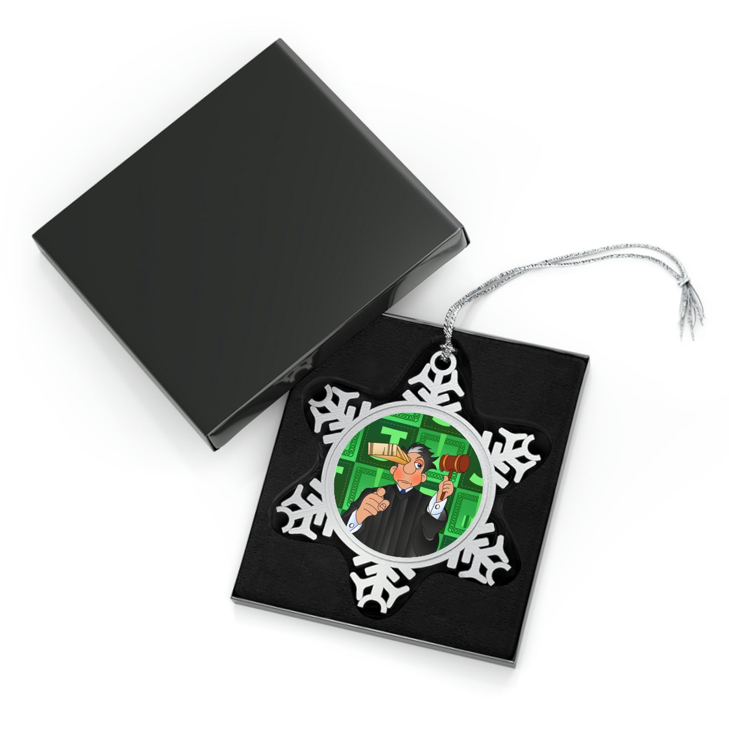 The Bible as Simple as ABC J Pewter Snowflake Ornament