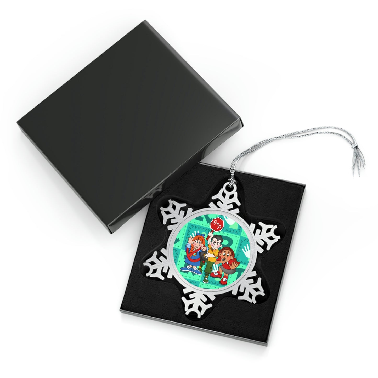 The Bible as Simple as ABC R Pewter Snowflake Ornament