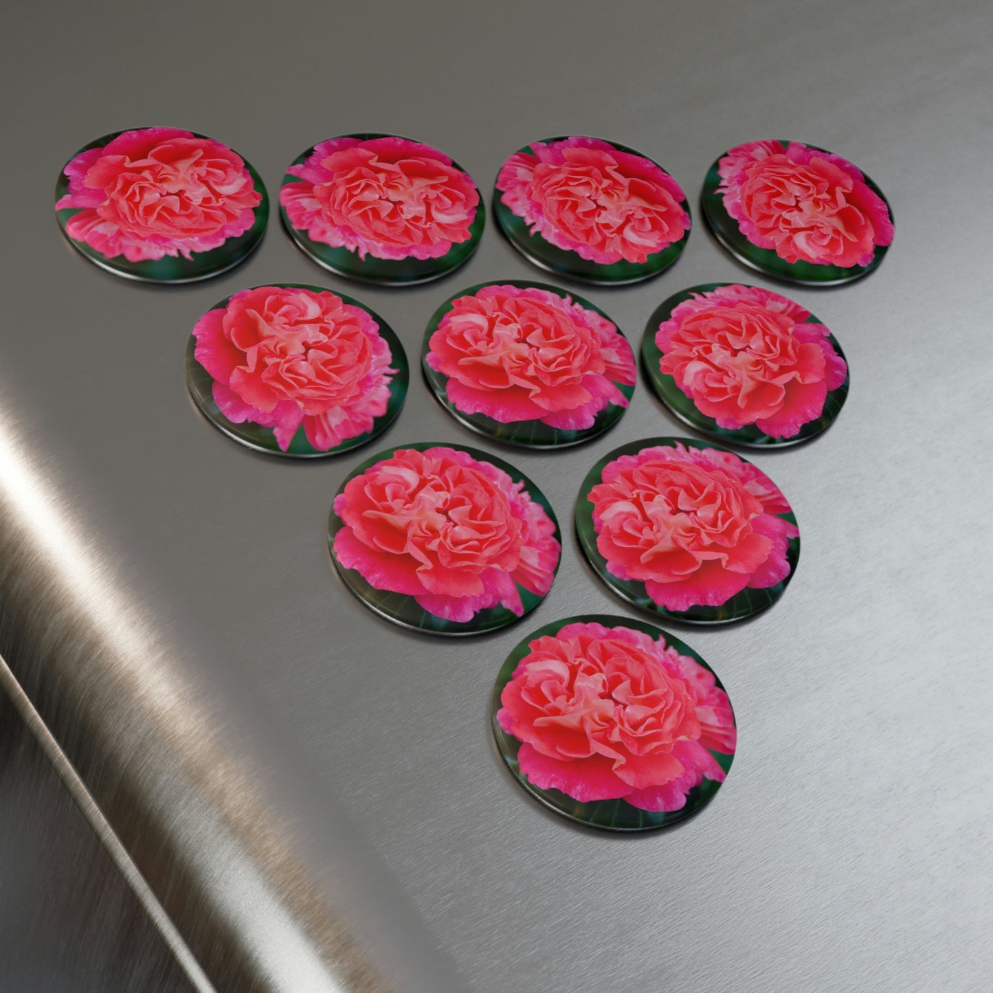 Flowers 08 Button Magnet, Round (1 & 10 pcs)