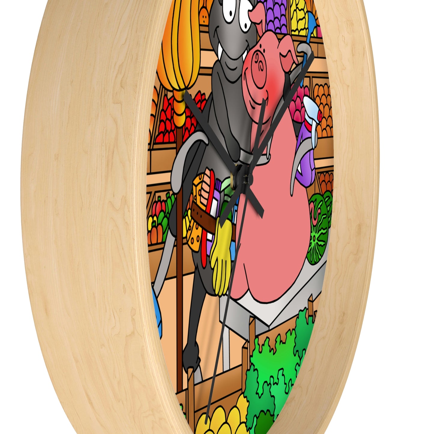 Anansi and the Market Pig Wall clock