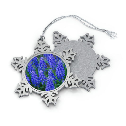 Flowers 11 Pewter Snowflake Ornament