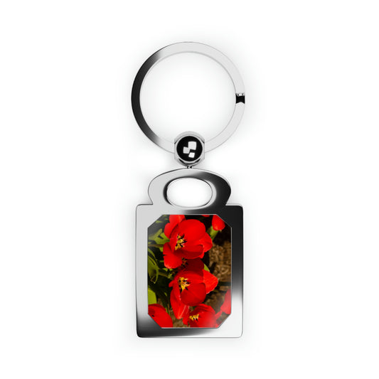 Flowers 05 Rectangle Photo Keyring