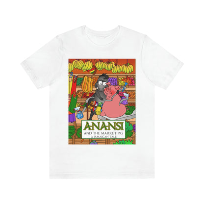 Anansi and the Market Pig Unisex Jersey Short Sleeve Tee