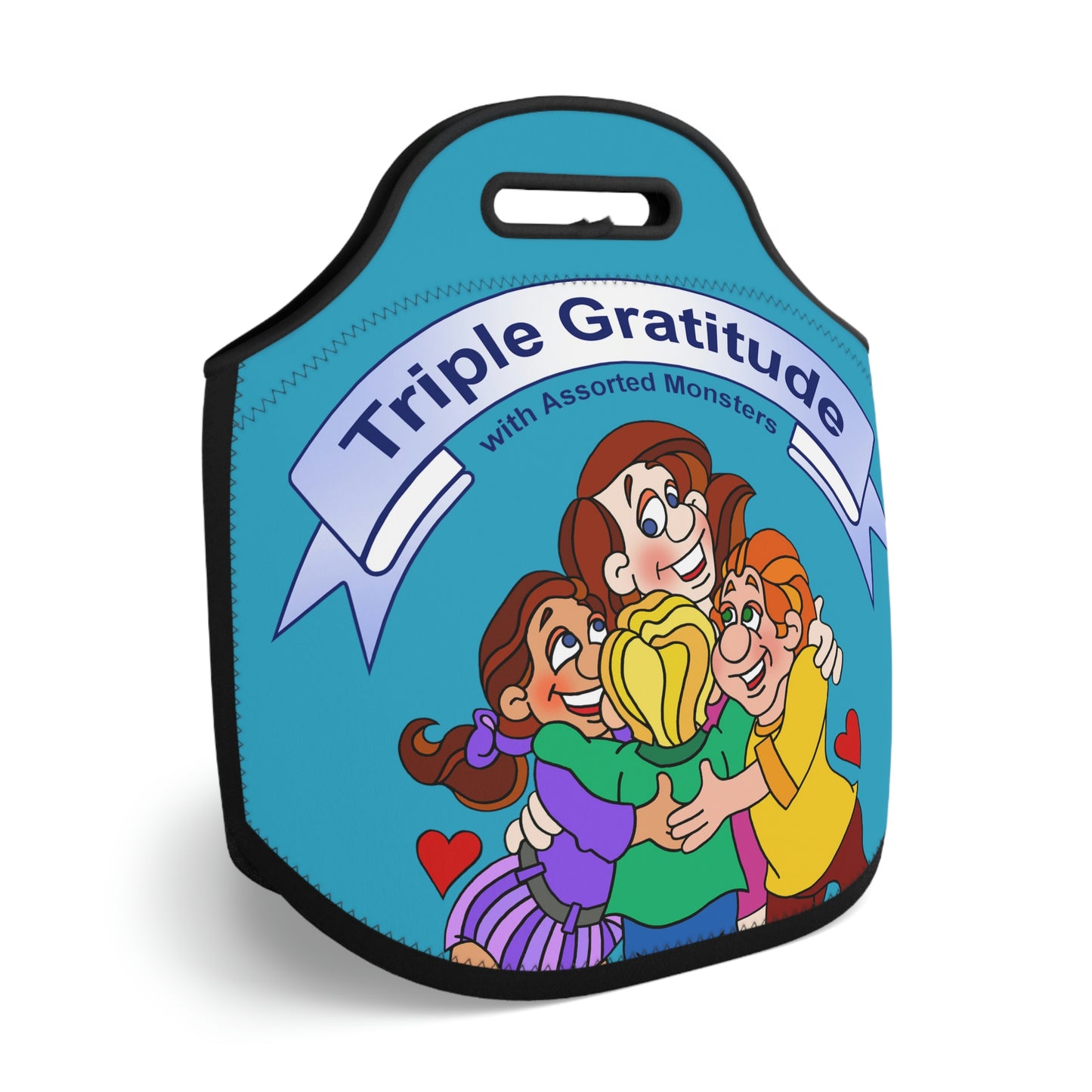 Triple Gratitude with Assorted Monsters Neoprene Lunch Bag